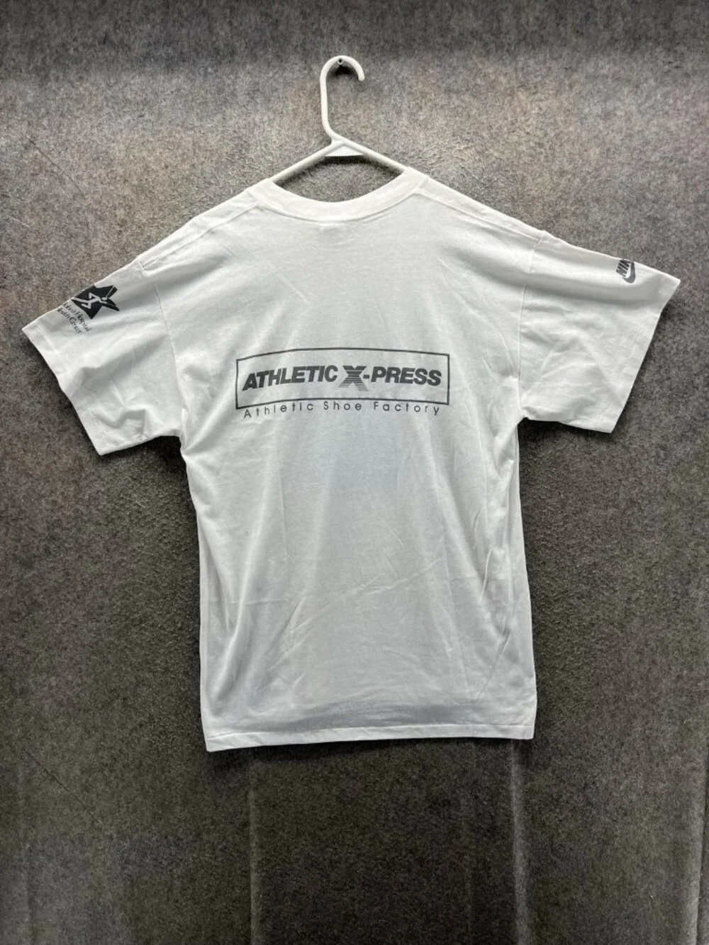 Vintage Nike Shirt Mens XL White Jimmy Stewart Relay Marathon 1988 Graphic Tee
